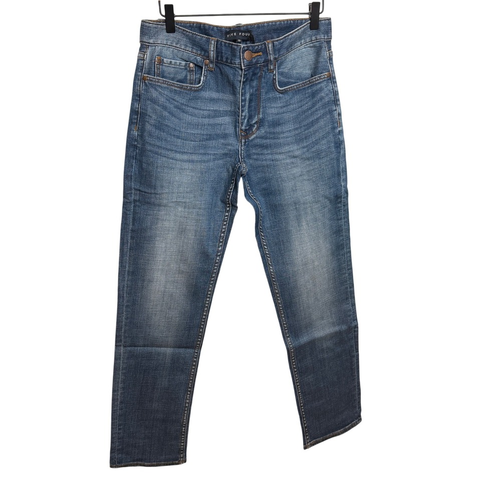 Five Four Men Straight Leg Jeans 29 Denim Distressed Blue Faded Casual Whiskered
